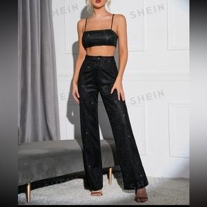 SHEIN black glitter set